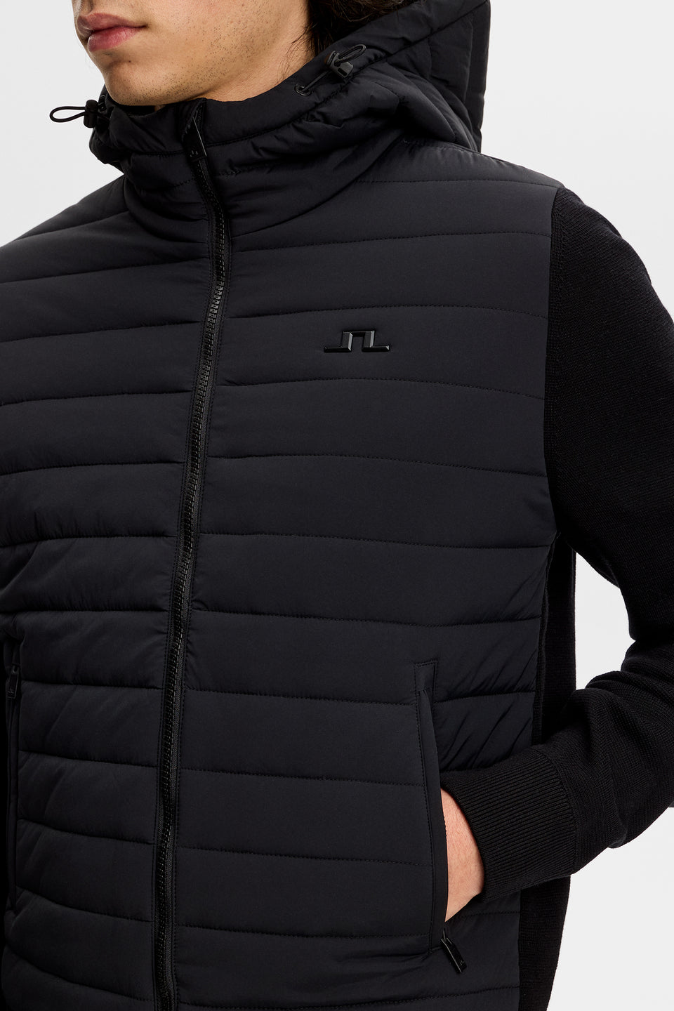 Ebbe Hybrid Knit Hoodie / Black