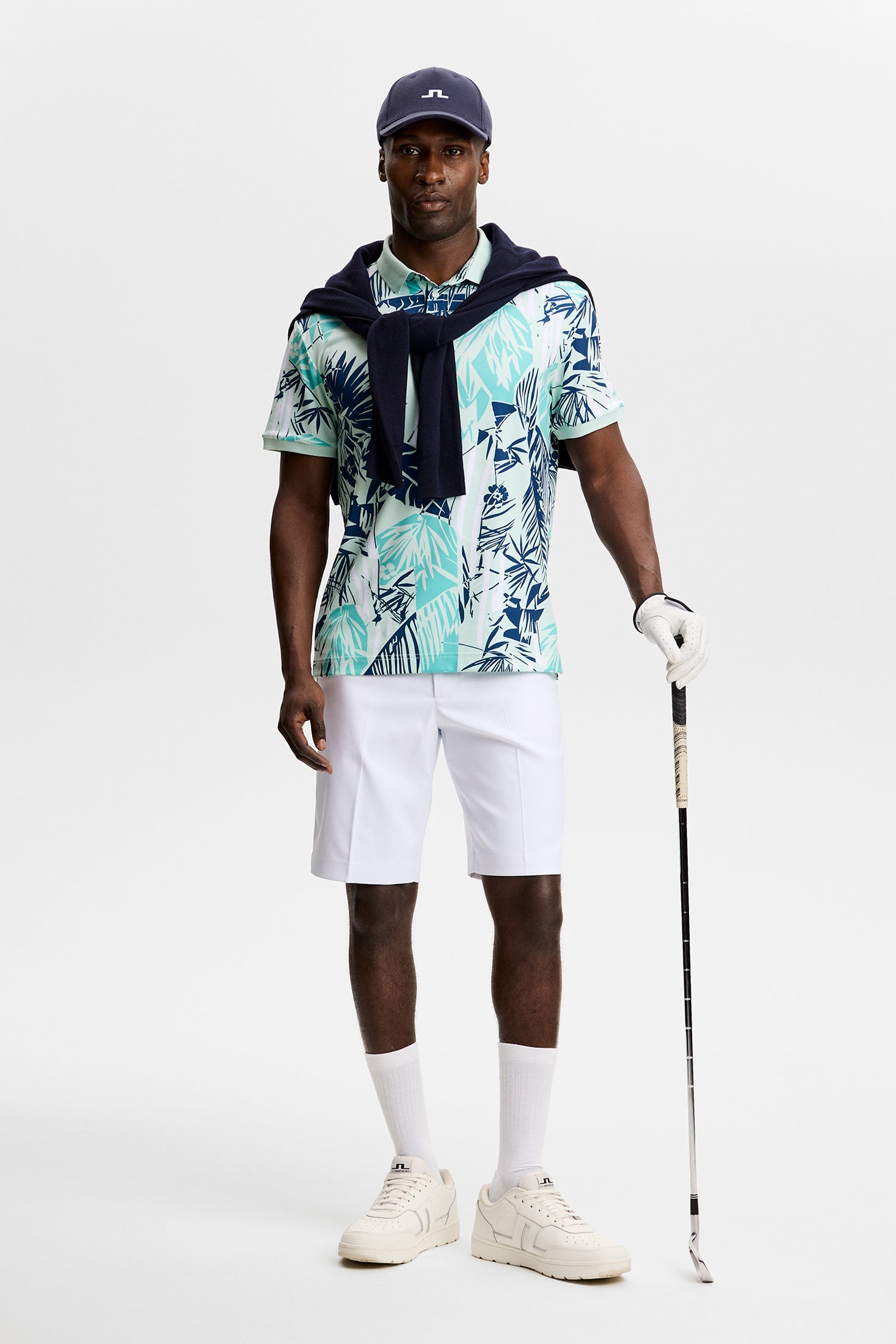 Tour Tech Print Polo / Grove Blue L | J.Lindeberg Official