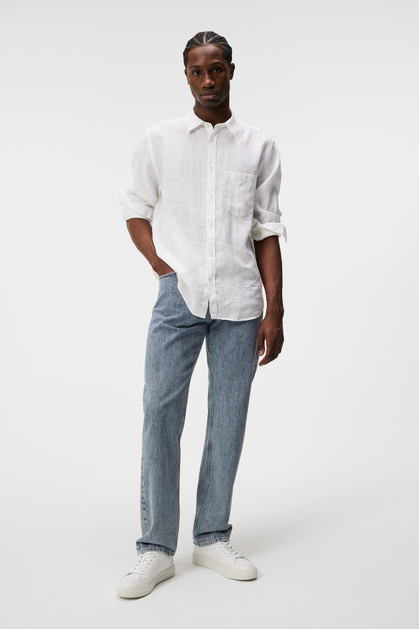 Reg LS Clean Linen Shirt / White