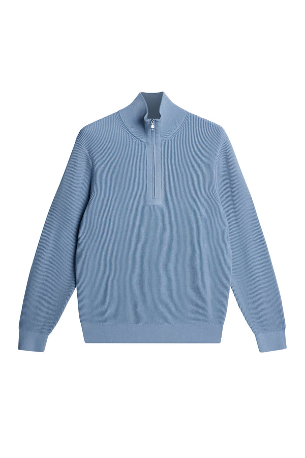 Alex Half Zip Knitted Sweater / Rain Washed