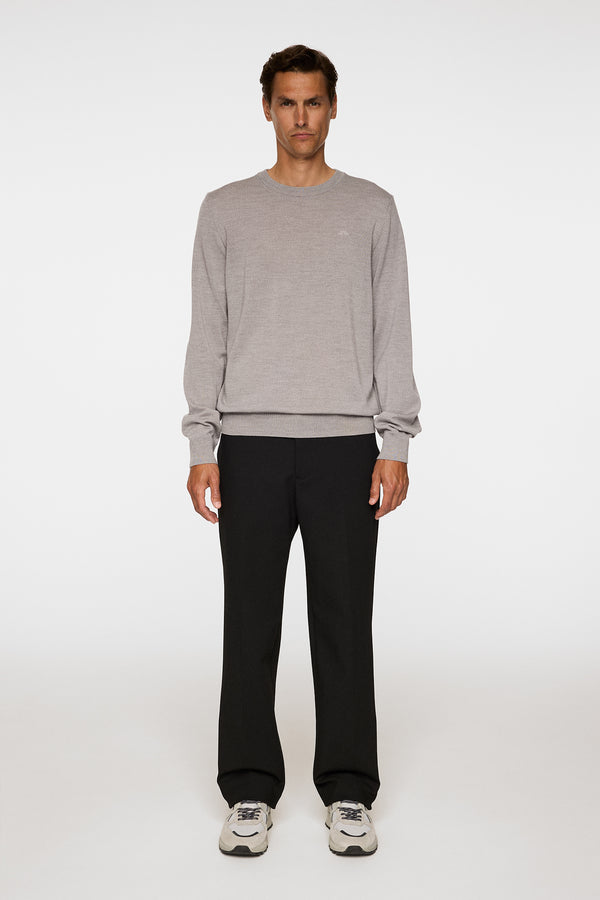 Keane Merino Crew Neck / Light Grey Melange
