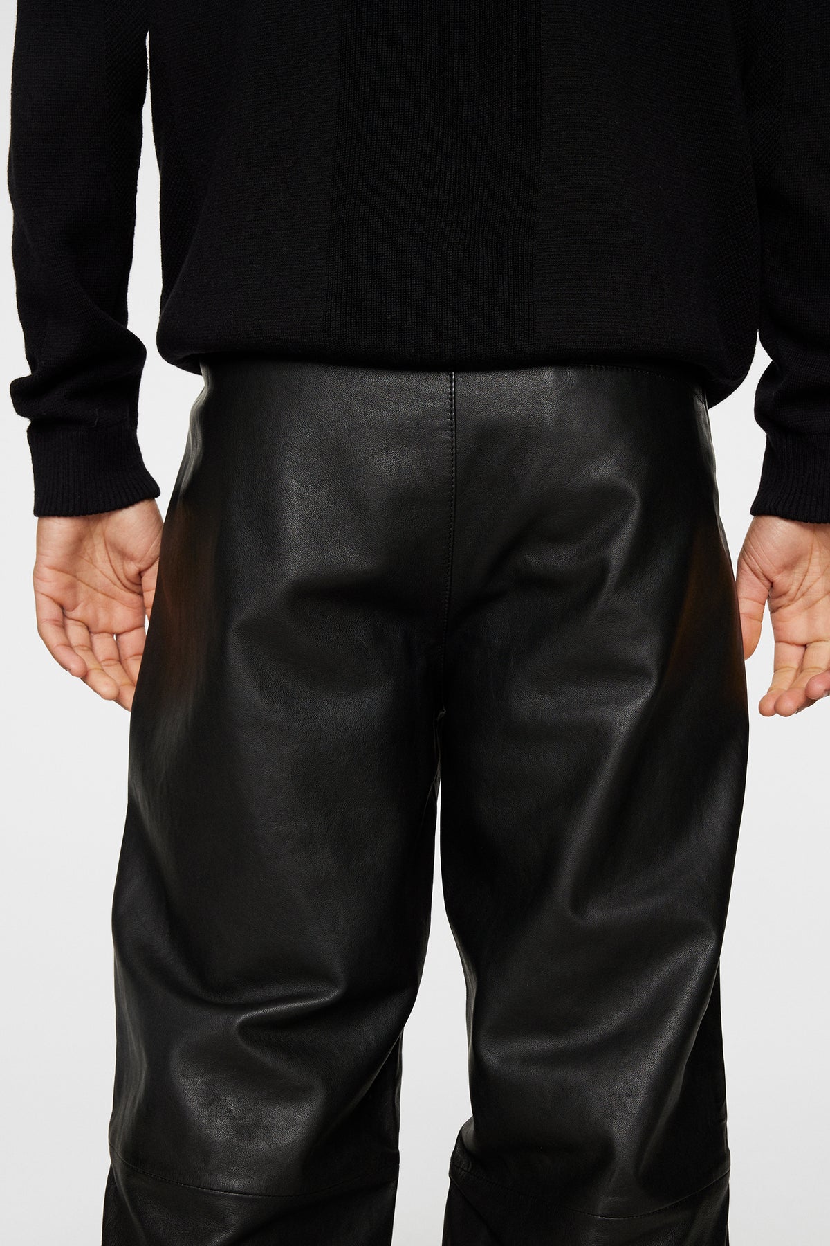 Men's Genuine Leather Pants Black Nappa Sweat Track Pant Men's Genuine Leather Pants Black Nappa Sweat Track Pant