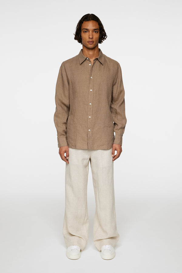 Reg LS Linen Melange Shirt / Sepia Tint