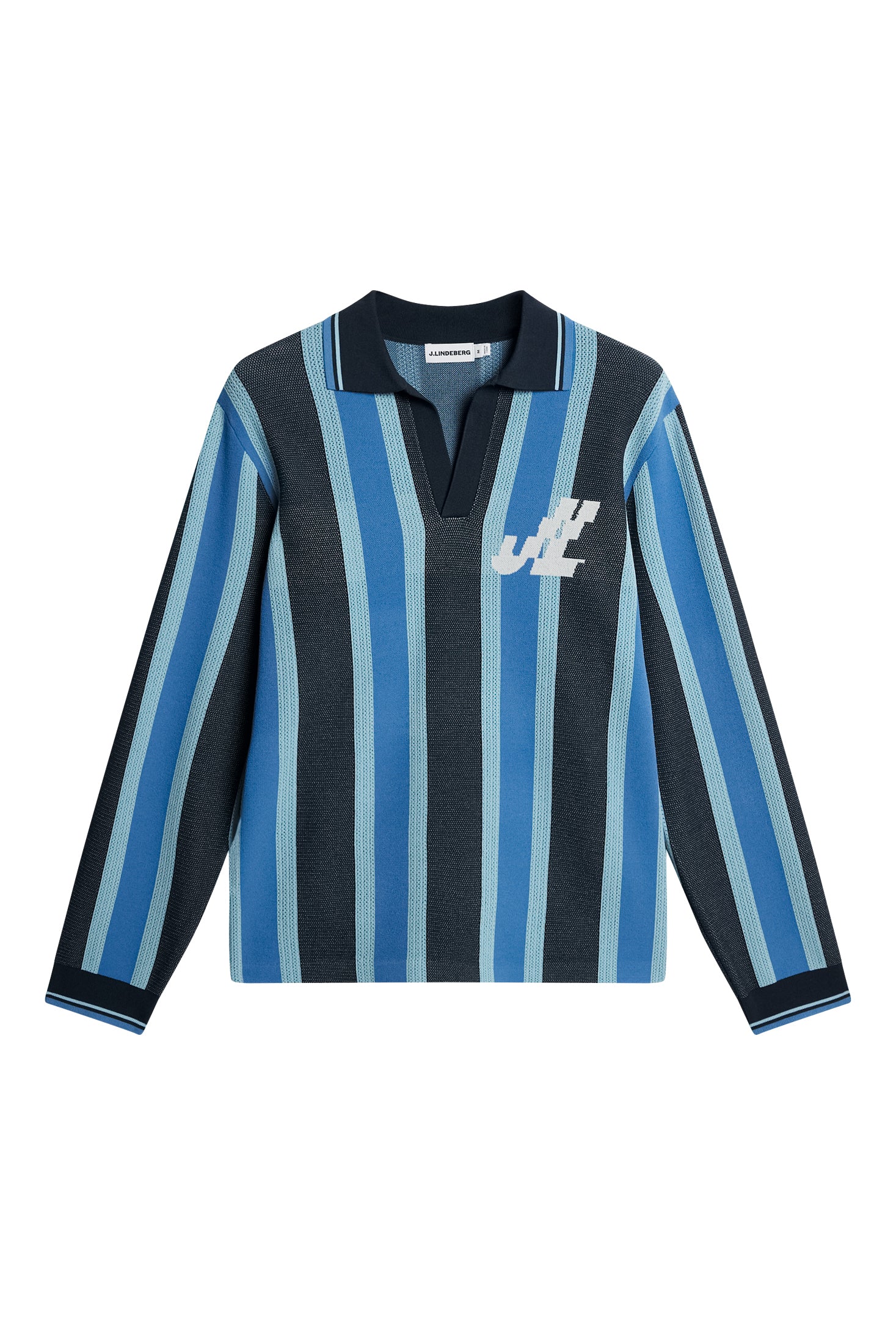Silas Stripe Polo Knit / JL Navy | J.Lindeberg Official