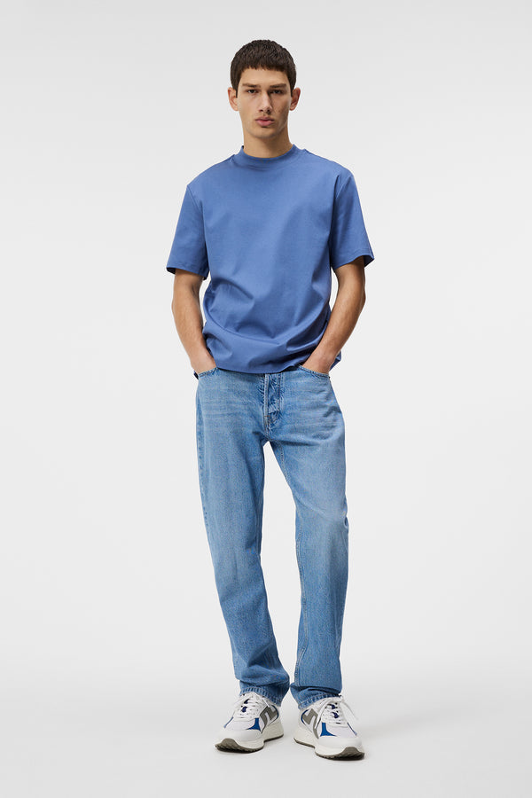 Ace Mock Neck T-shirt / Bijou Blue