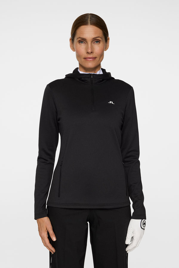 Aerialle Quarter Zip Hood / Black