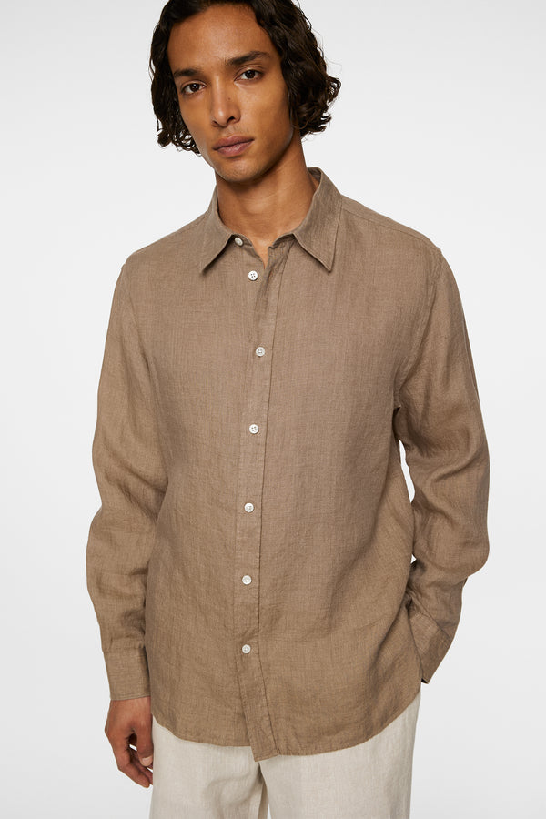 Reg LS Linen Melange Shirt / Sepia Tint
