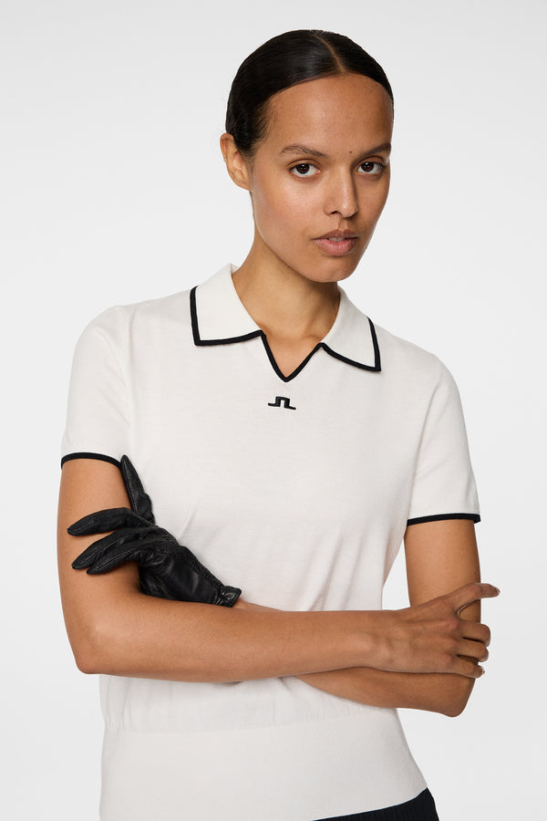 Malva Knitted Polo Shirt / White