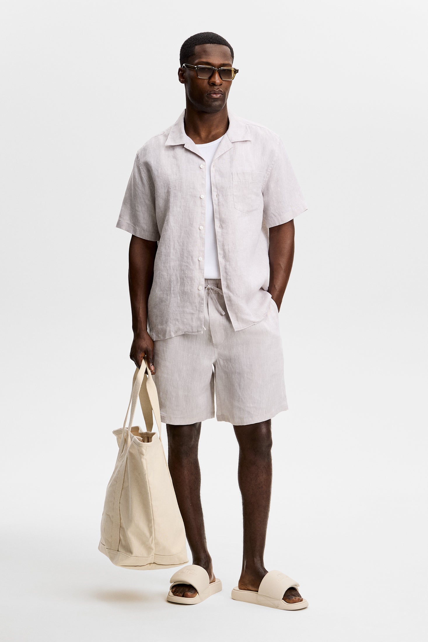 Joff Linen Shorts / Moonbeam | J.Lindeberg Official