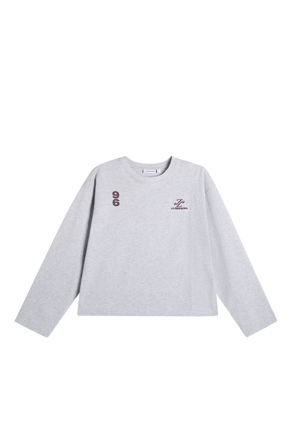 Lilja Graphic LS T-Shirt / Light Grey Melange