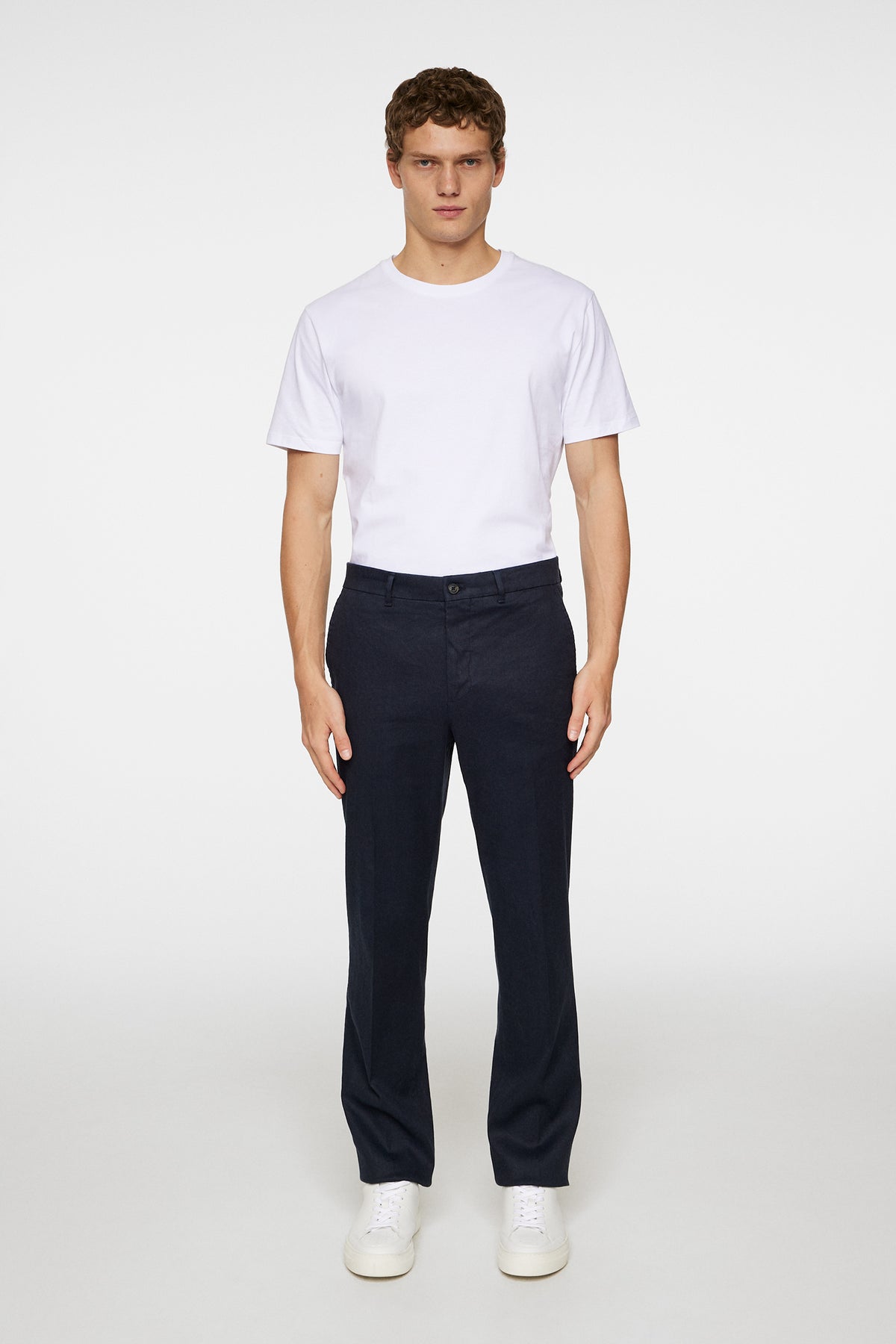 Lois C Linen Stretch Pants / JL Navy