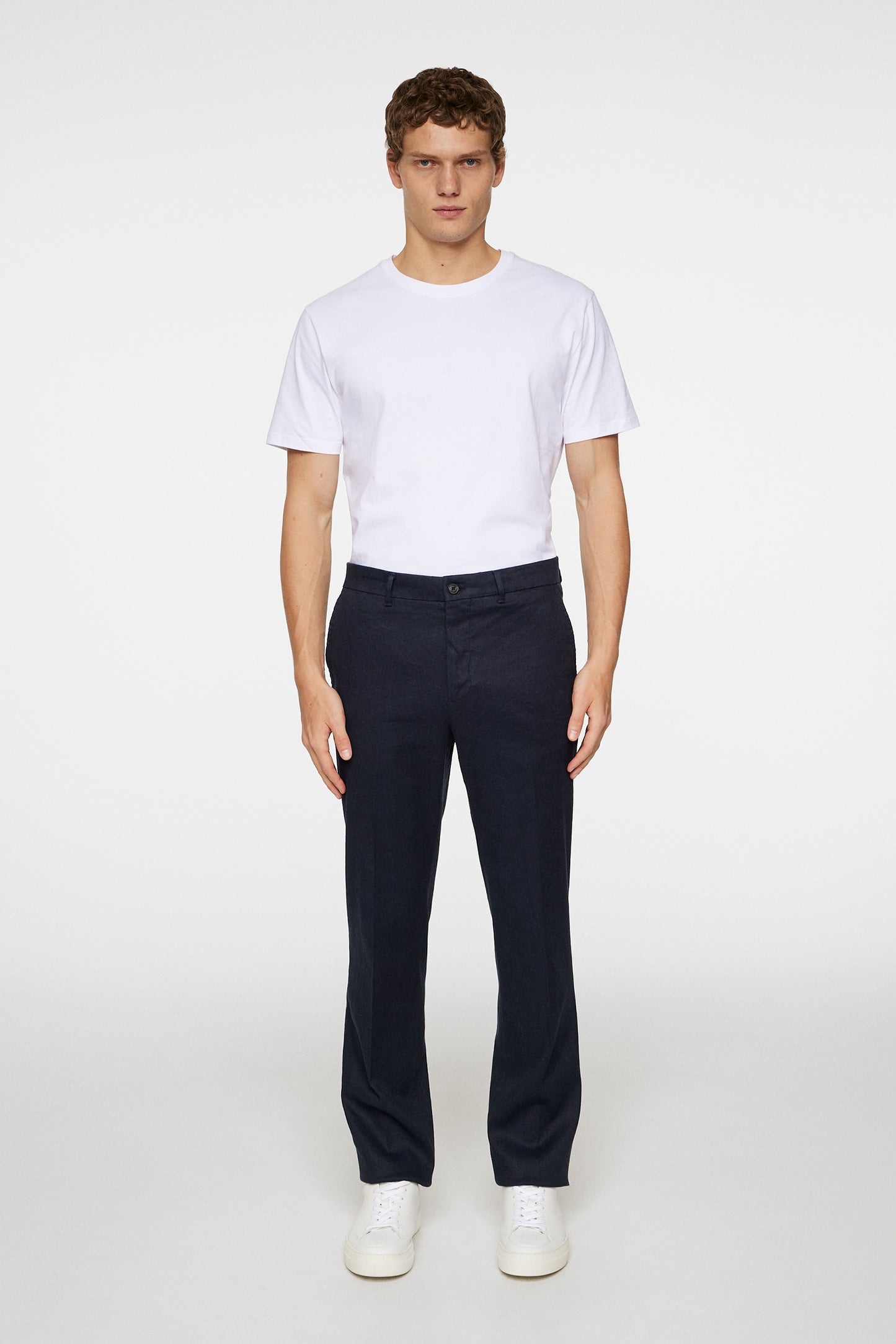 Lois C Linen Stretch Pants / JL Navy