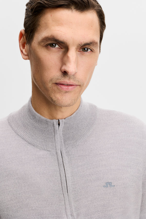 Kiyan Quarter Zip Sweater / Light Grey Melange