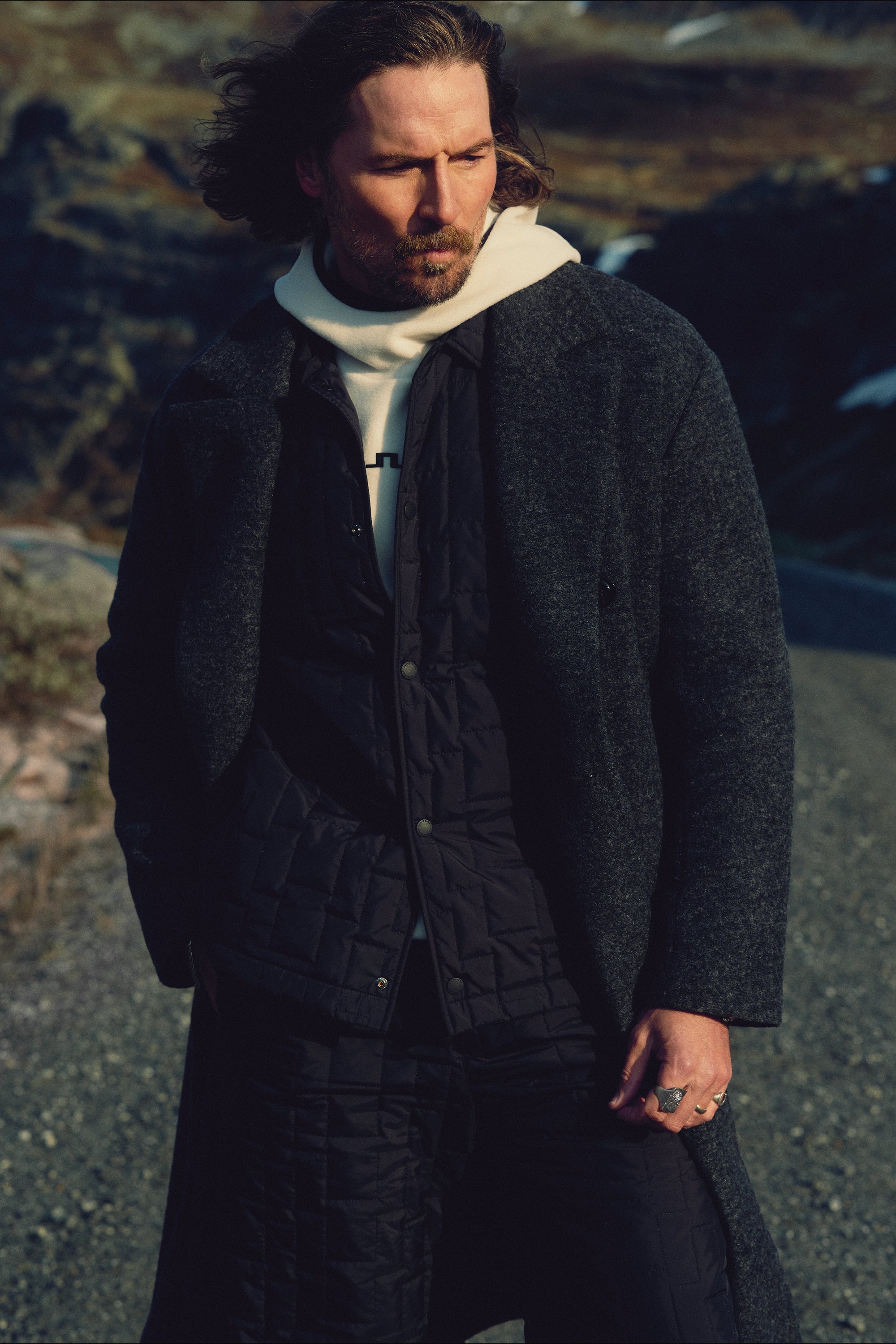 Willy Bonded Wool Coat / Dark Grey Melange – J.Lindeberg EU
