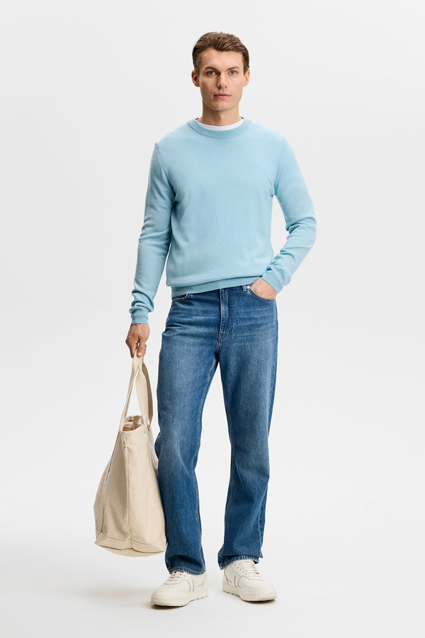 Keane Merino Crew Neck / Forget-Me-Not