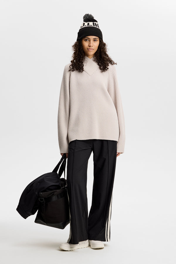 Belle Shawl Collar Knit Sweat / Moonbeam