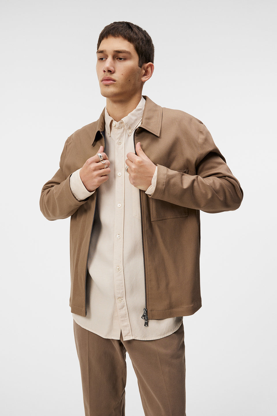 Julius Cotton Twill Overshirt / Walnut