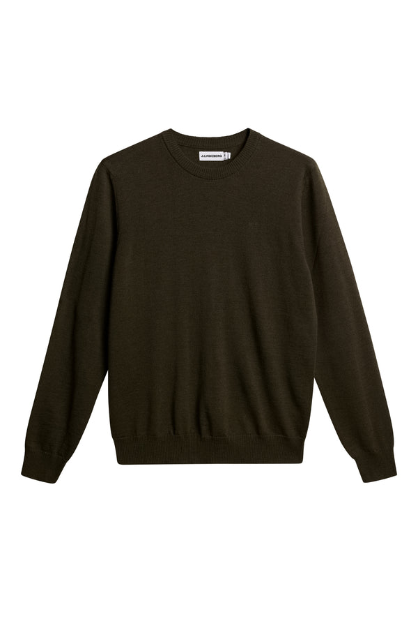 Keane Merino Crew Neck / Forest Green Melange
