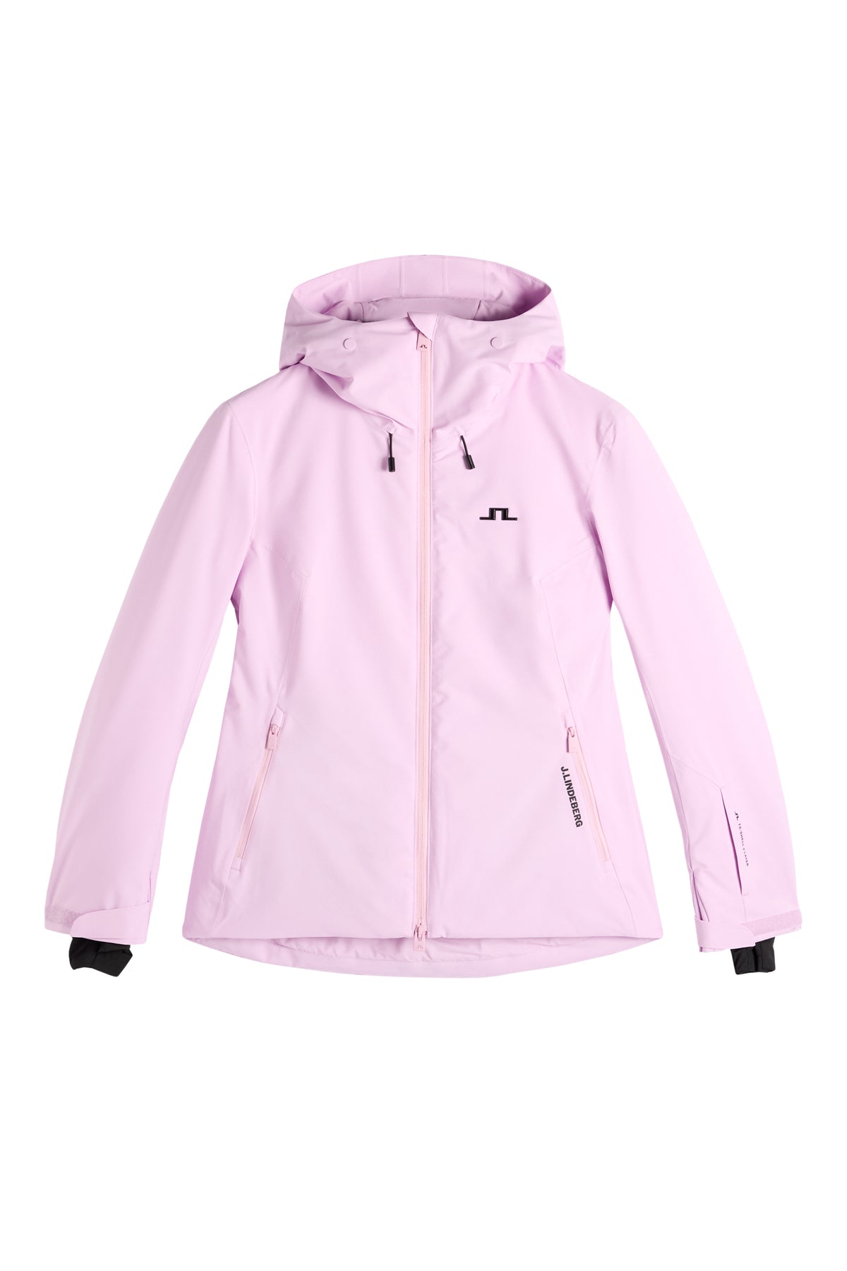 Set forfra: Lilia Jacket i Orchid Bouquet med hætte, lynlåslommer og Bridge-logo på brystet.