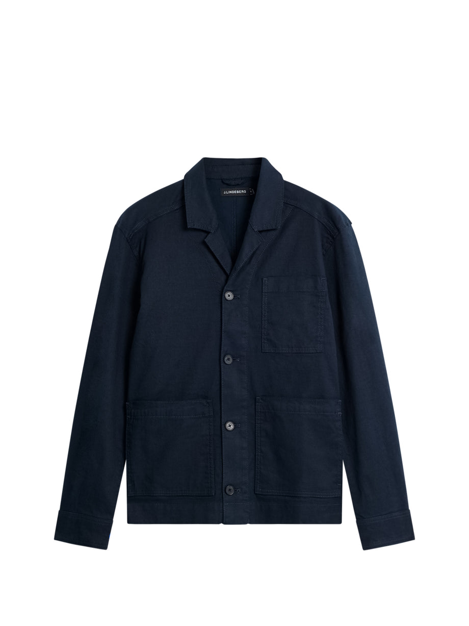 Errol Linen workwear overshirt / JL Navy