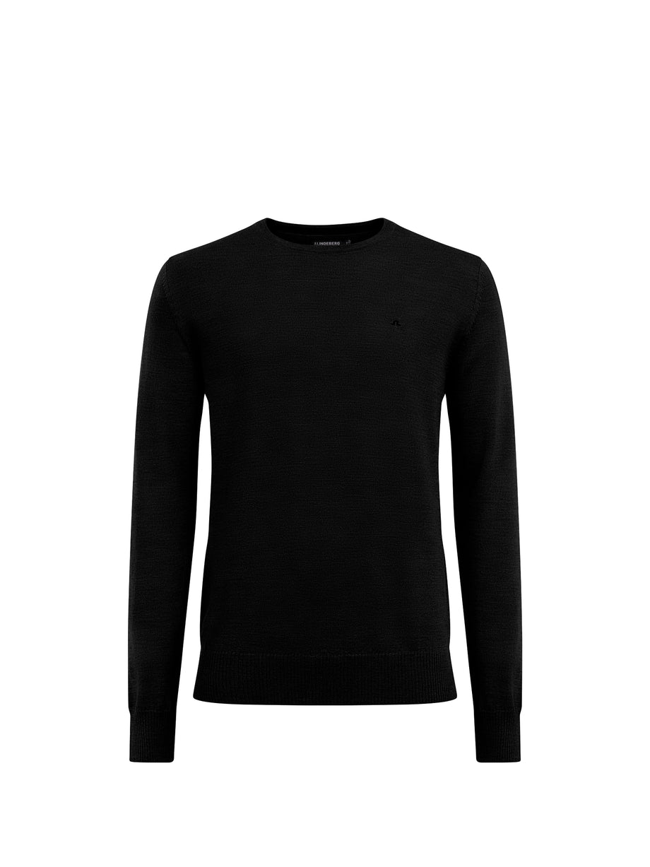 Lyle Merino Crew Neck Sweater / Black