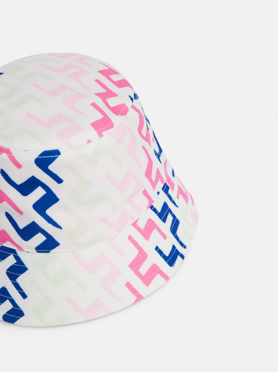 Wave Print Bucket Hat / Pink Painted Bridge