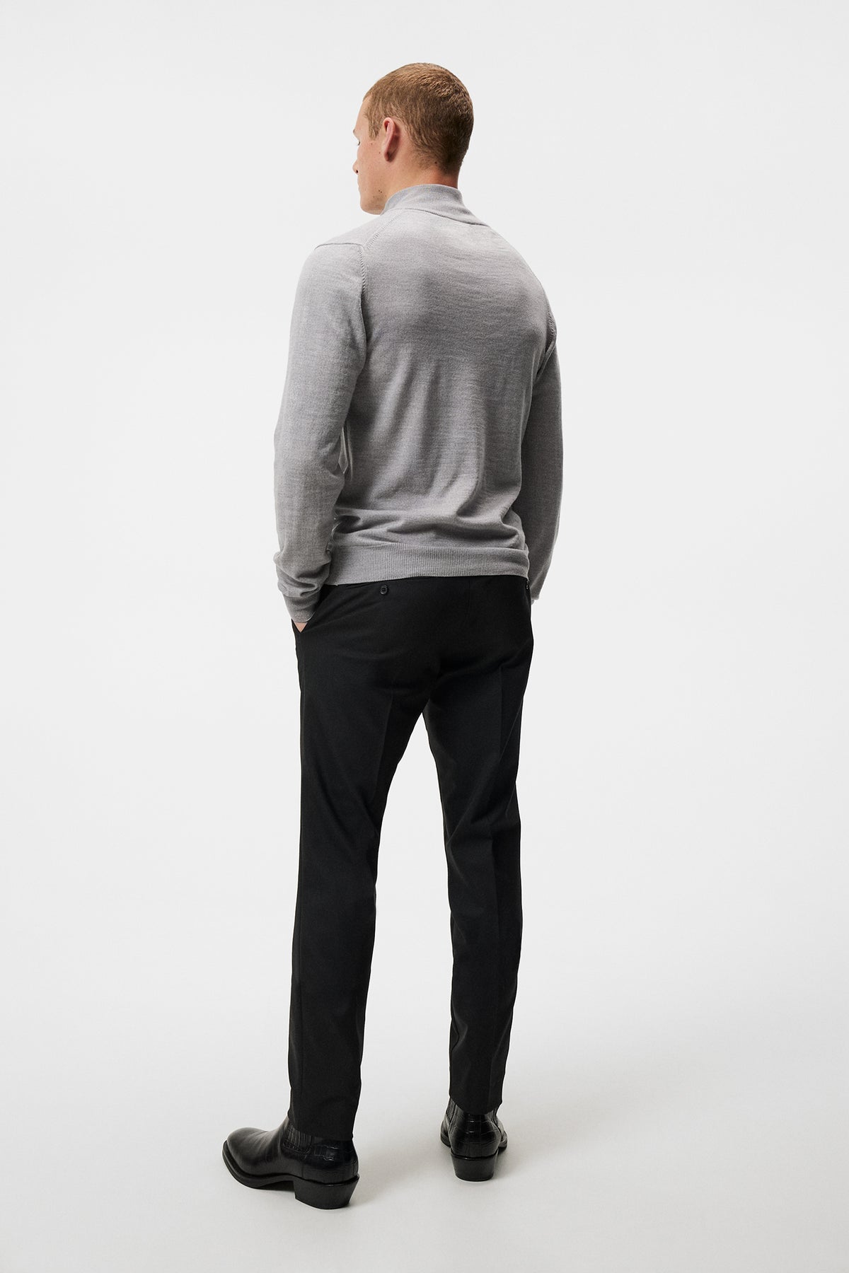 Kiyan Quarter Zip Sweater / Light Grey Melange