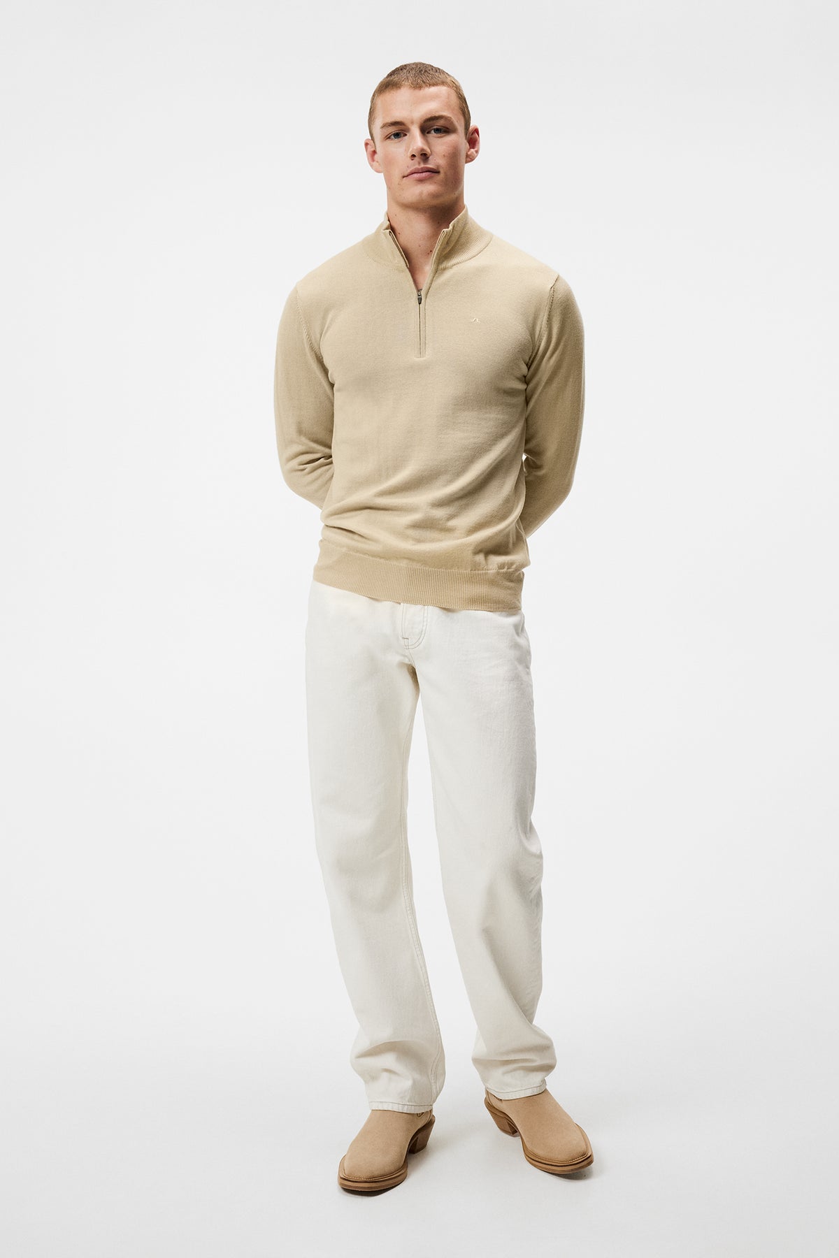 Kiyan Quarter Zip Sweater / Safari Beige – J.Lindeberg
