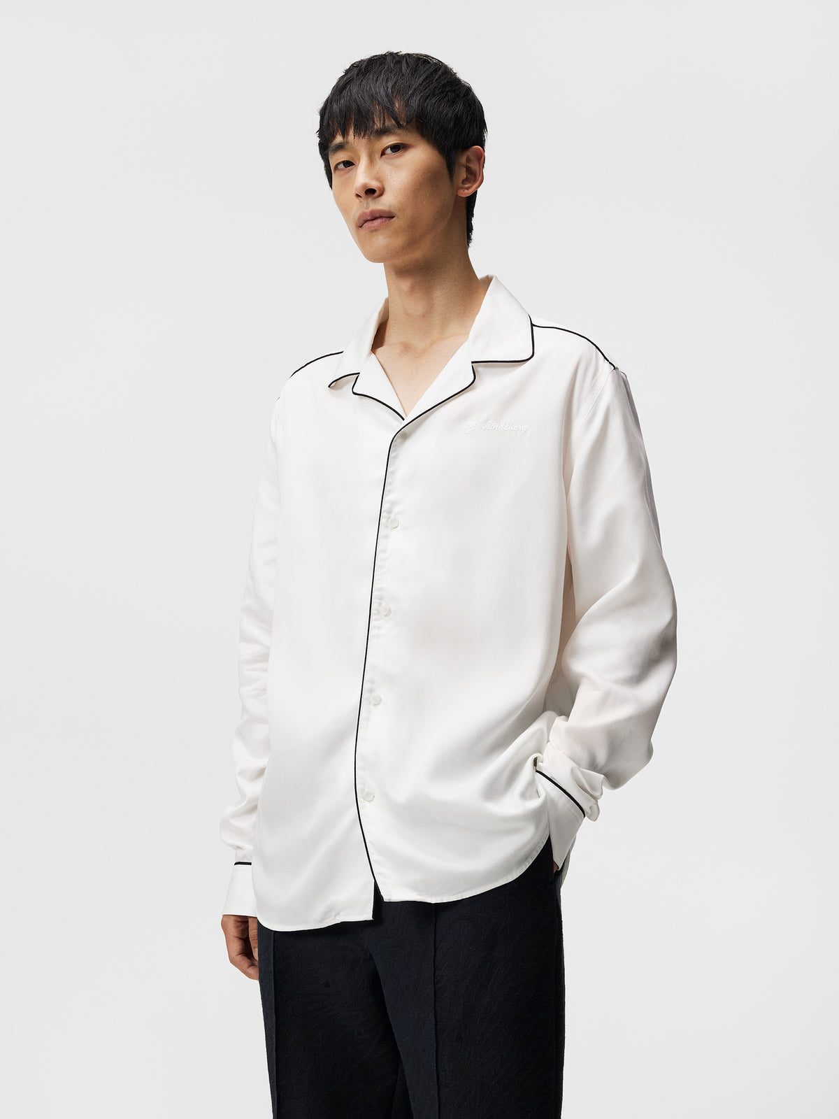 Piper relaxed piping shirt / Cloud White