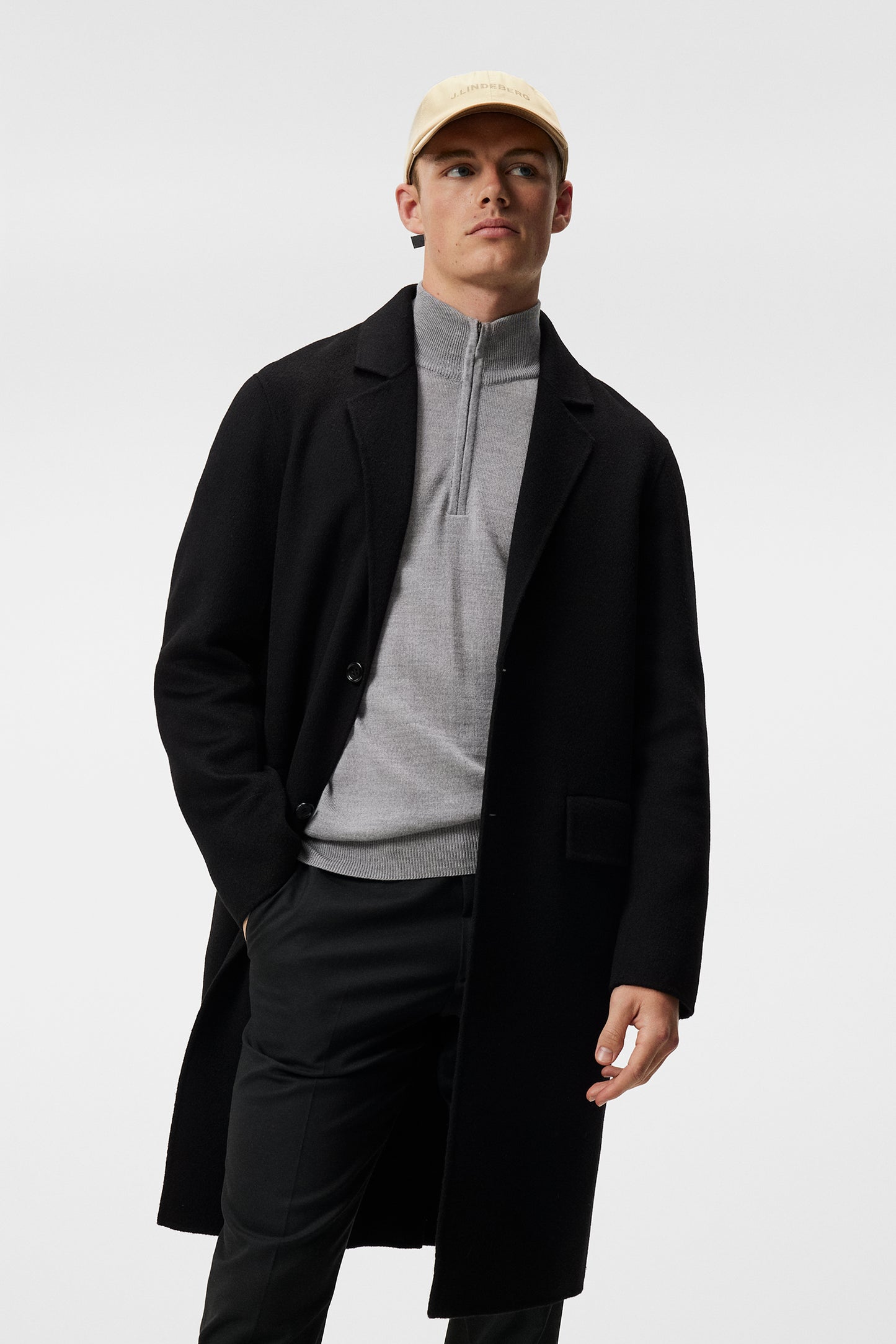 Diego double unlined wool coat / Black