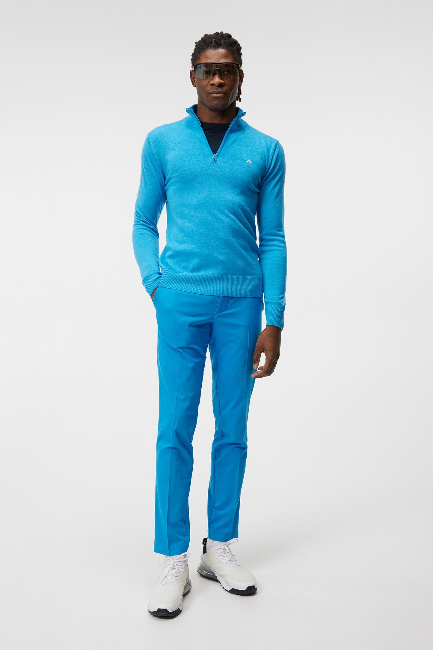 Kian Zipped Sweater / Brilliant Blue