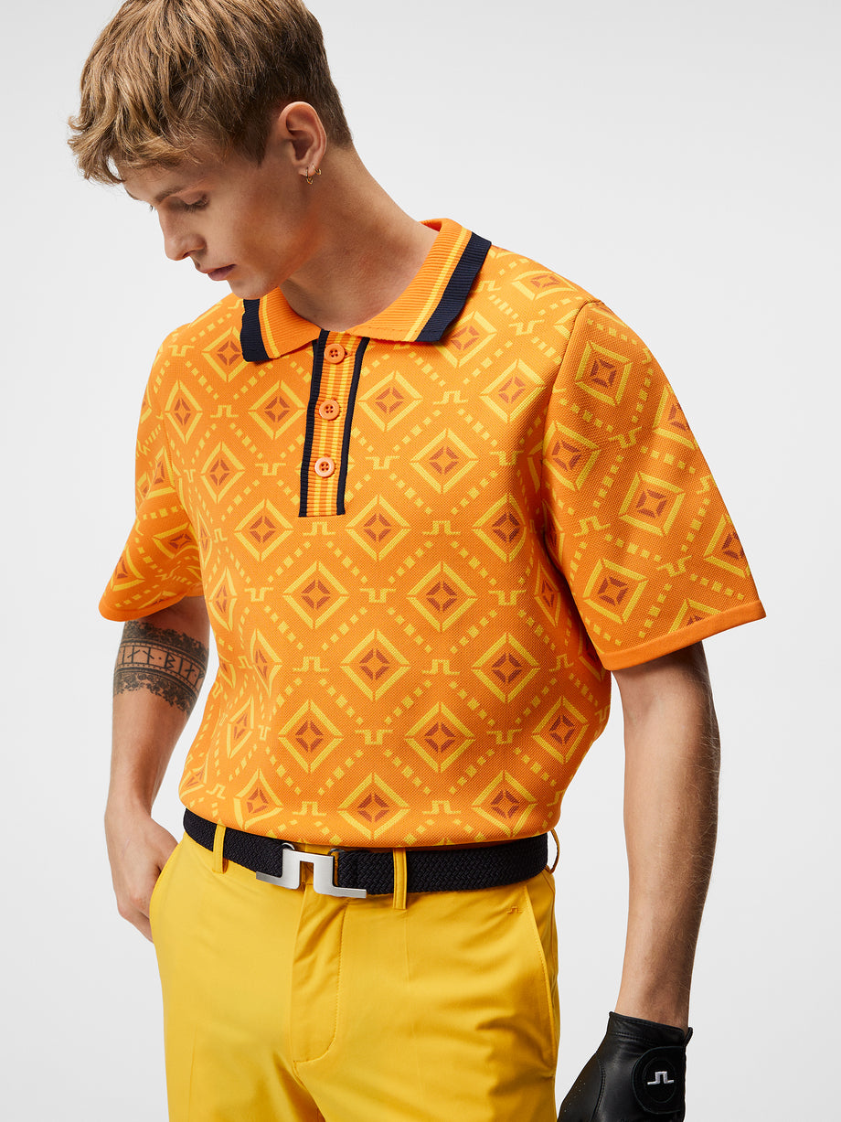 Cane Knitted Shirt / Orange Diamond logo
