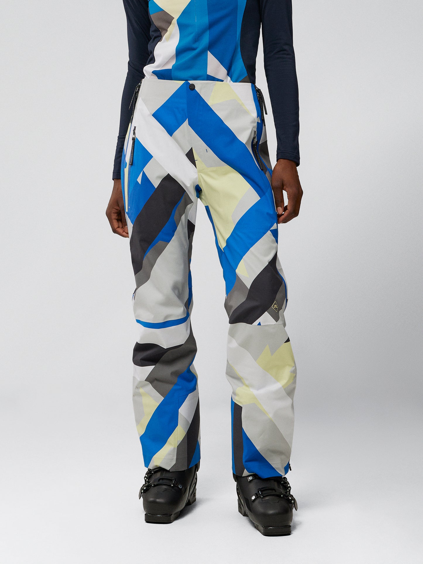 W Aerial Shell Pant PRINT / Grey Flag Patchwork