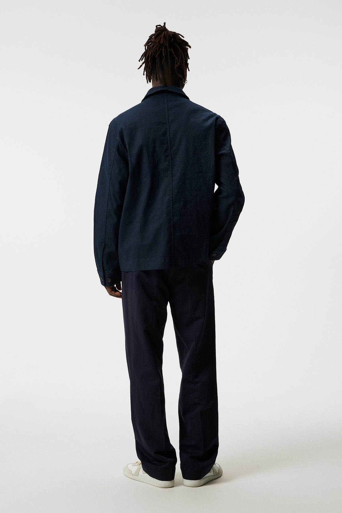 Errol Linen workwear overshirt / JL Navy