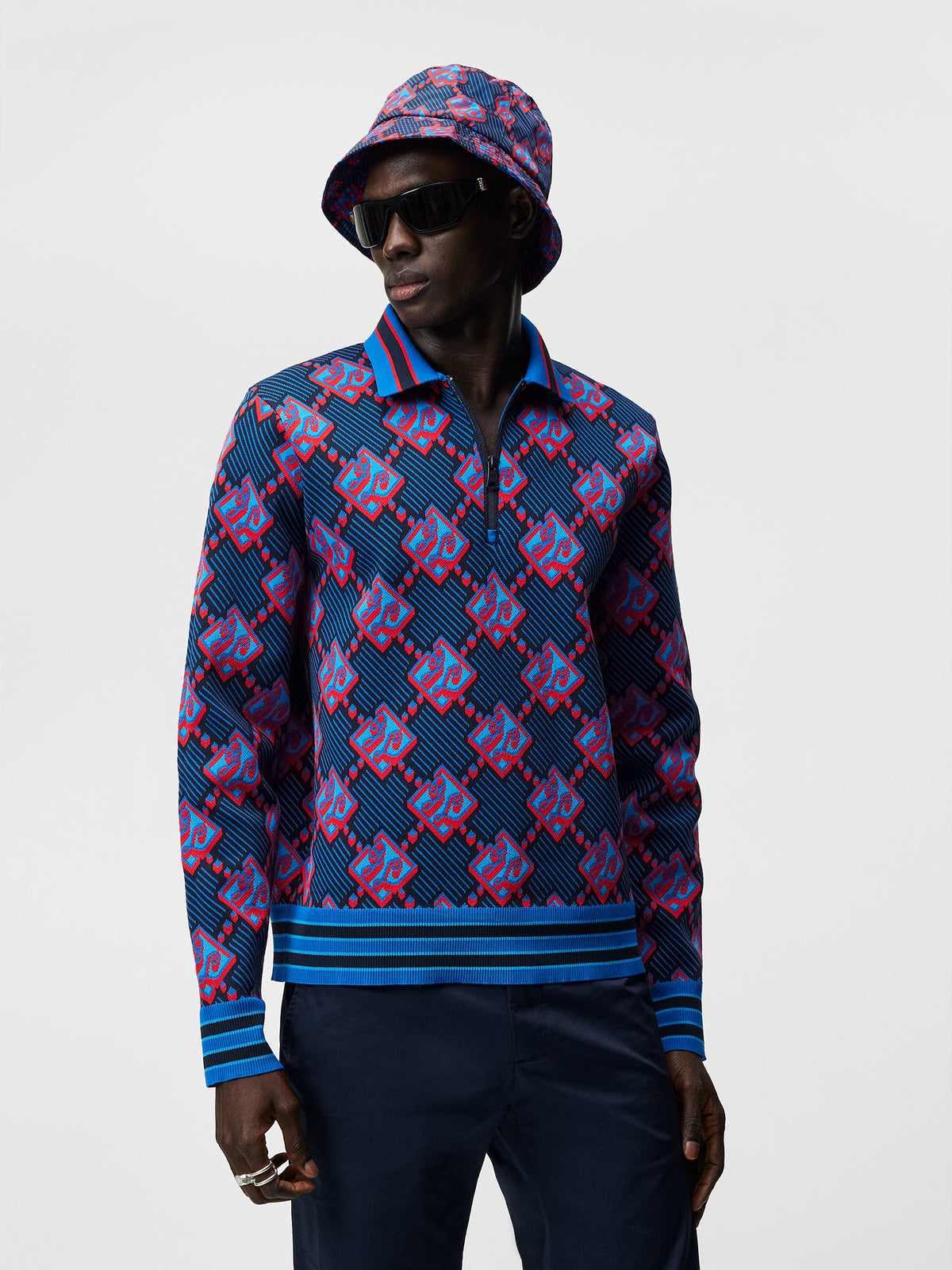 Jacquard polo sweater Clearance