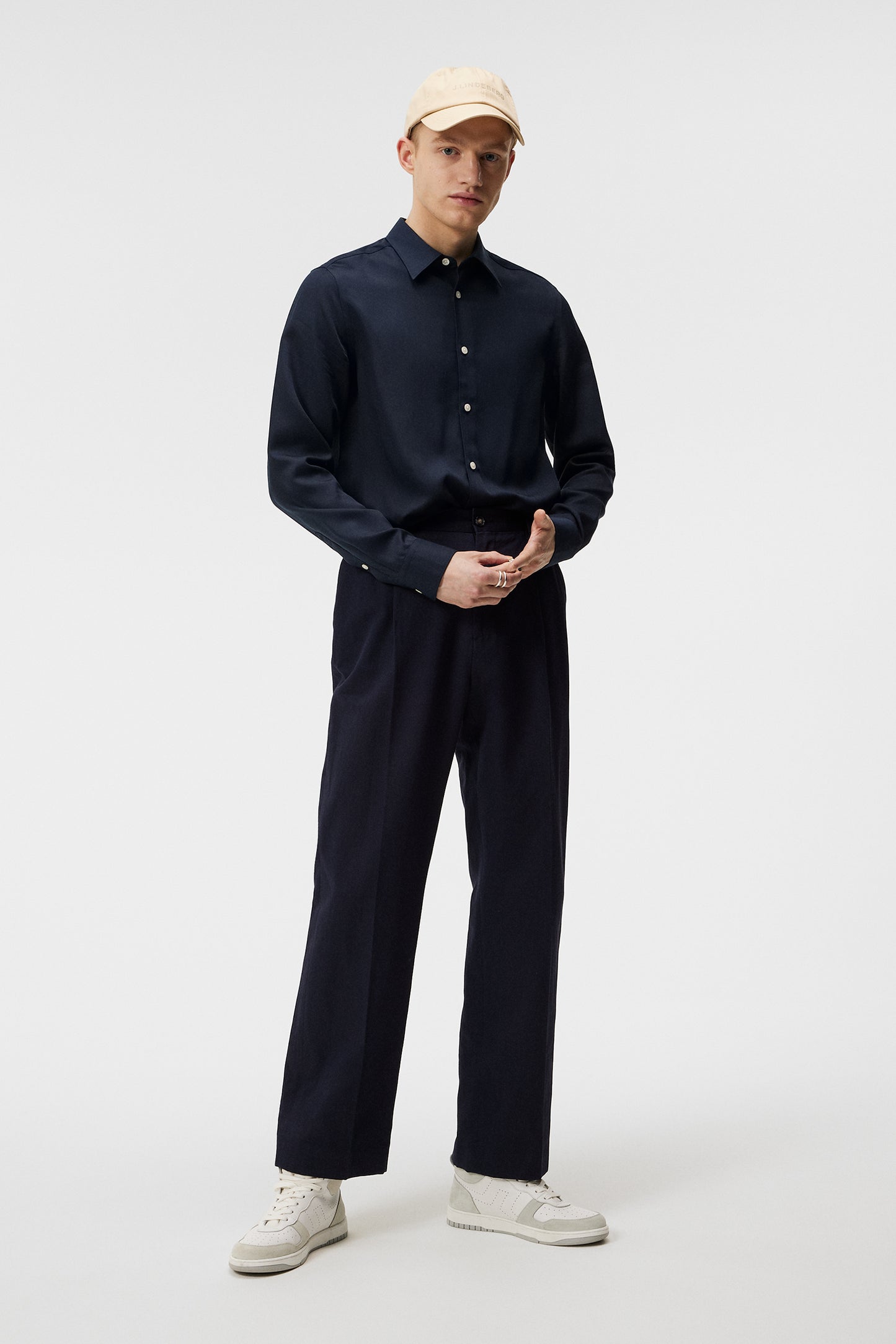 Comfort Tencel Slim Shirt / JL Navy