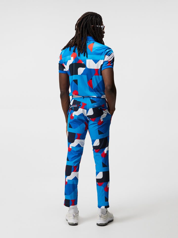 Tour Tech Reg Fit Print Polo / Brilliant Blue Big Bridge J.Lindeberg