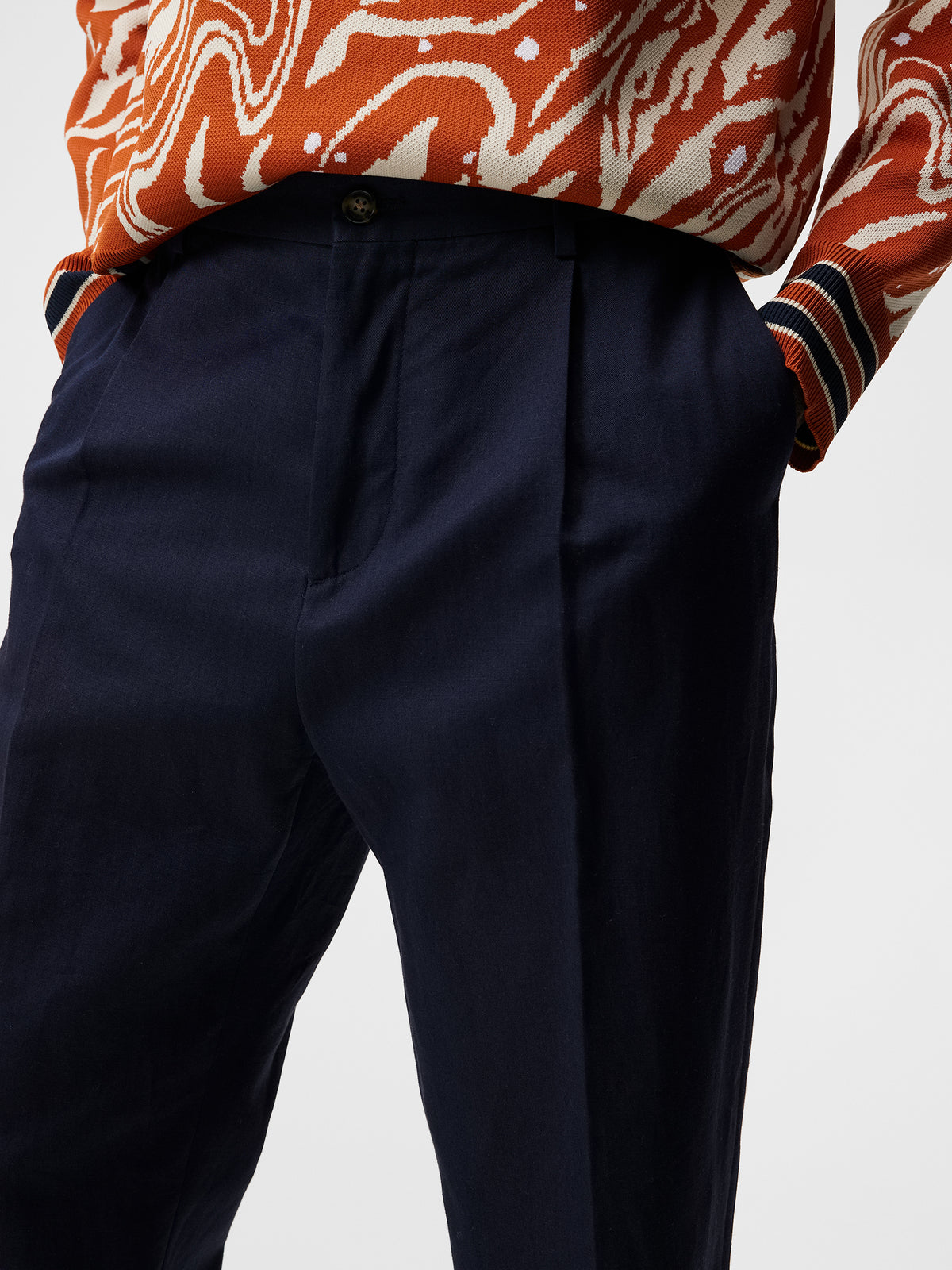 Haij Cotton Linen Pants / JL Navy