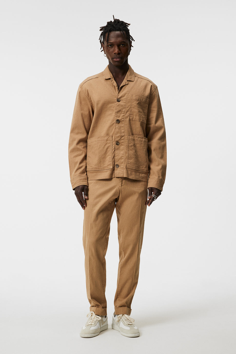 Errol Linen workwear overshirt / Tiger Brown