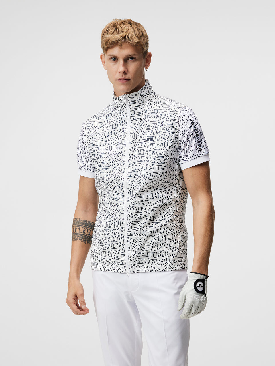 Ash Light Packable Vest Print / White Outline Bridge Swirl