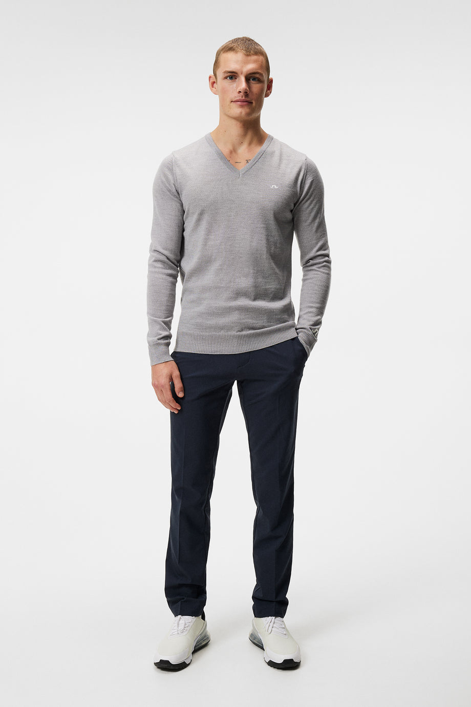 Lymann Knitted Sweater / Light Grey Melange