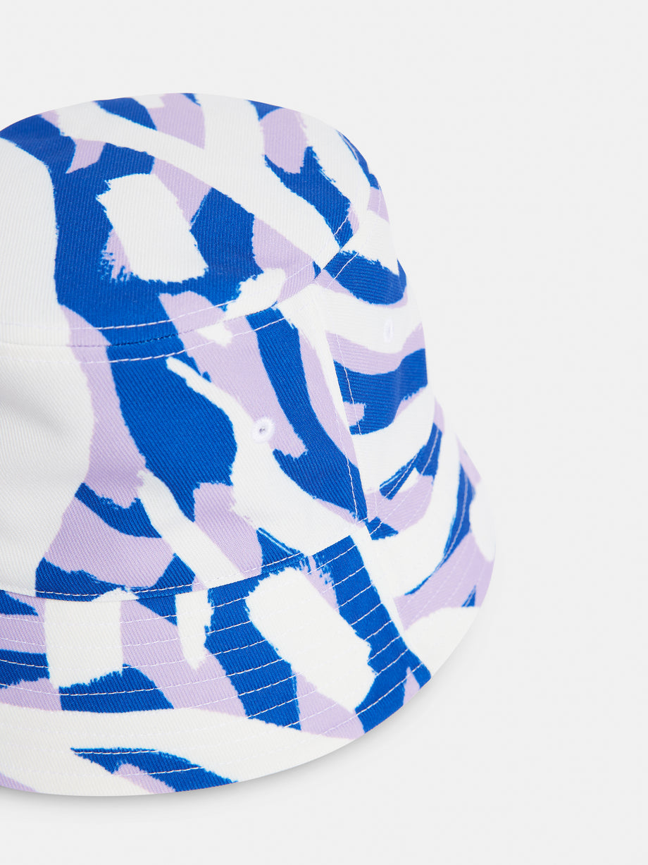 Wave Print Bucket Hat / purple painted zebra